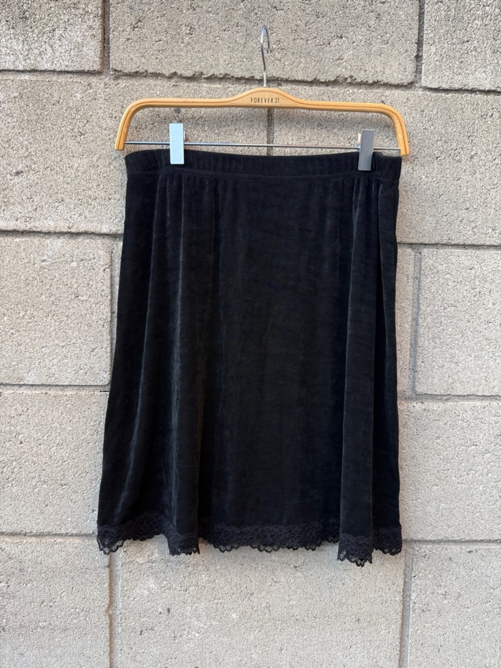 Vintage A-Line Skirt with Lace Hem